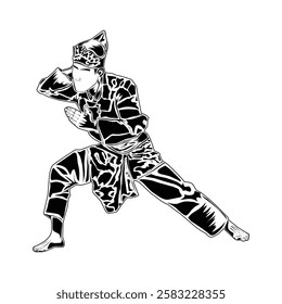 Pencak silat movement images, suitable for educational books, posters, logos, t-shirt designs and others
