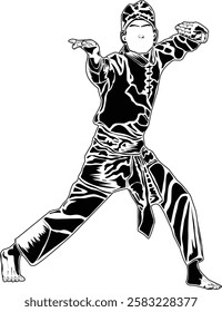 Pencak silat movement images, suitable for educational books, posters, logos, t-shirt designs and others