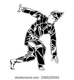 Pencak silat movement images, suitable for educational books, posters, logos, t-shirt designs and others