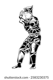 Pencak silat movement images, suitable for educational books, posters, logos, t-shirt designs and others