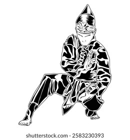 Pencak silat movement images, suitable for educational books, posters, logos, t-shirt designs and others