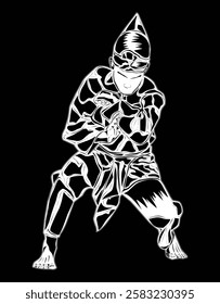 Pencak silat movement images, suitable for educational books, posters, logos, t-shirt designs and others