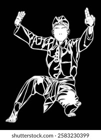 Pencak silat movement images, suitable for educational books, posters, logos, t-shirt designs and others