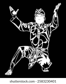 Pencak silat movement images, suitable for educational books, posters, logos, t-shirt designs and others