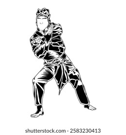 Pencak silat movement images, suitable for educational books, posters, logos, t-shirt designs and others