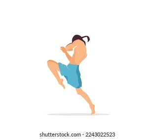 pencak silat player logo design illustrator