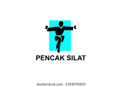 pencak silat sport vector line icon. sportsman, fighting stance. sport pictogram illustration.