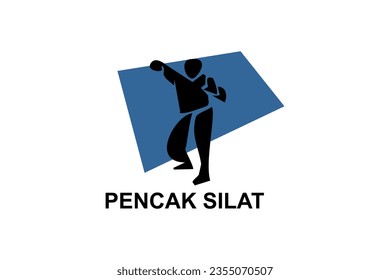 pencak silat sport vector line icon. sportsman, fighting stance. sport pictogram illustration.