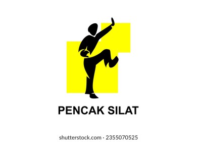 pencak silat sport vector line icon. sportsman, fighting stance. sport pictogram illustration.