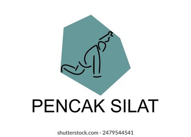 pencak silat sport vector line icon. sportsman, fighting stance. sport pictogram illustration.