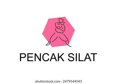 pencak silat sport vector line icon. sportsman, fighting stance. sport pictogram illustration.