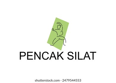 pencak silat sport vector line icon. sportsman, fighting stance. sport pictogram illustration.