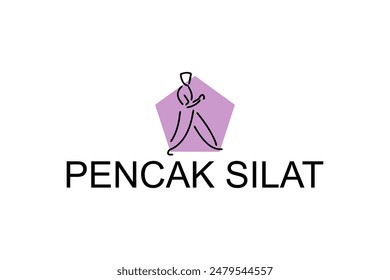 pencak silat sport vector line icon. sportsman, fighting stance. sport pictogram illustration.