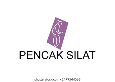 pencak silat sport vector line icon. sportsman, fighting stance. sport pictogram illustration.