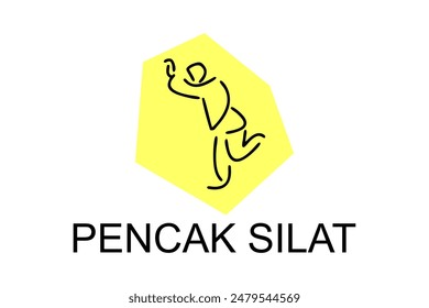 pencak silat sport vector line icon. sportsman, fighting stance. sport pictogram illustration.