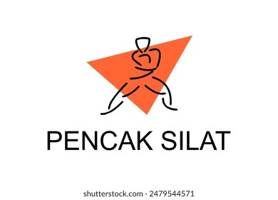 pencak silat sport vector line icon. sportsman, fighting stance. sport pictogram illustration.