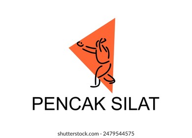 pencak silat sport vector line icon. sportsman, fighting stance. sport pictogram illustration.