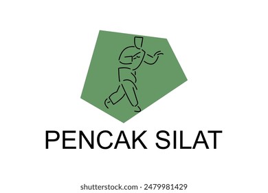 pencak silat sport vector line icon. sportsman, fighting stance. sport pictogram illustration.