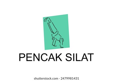 pencak silat sport vector line icon. sportsman, fighting stance. sport pictogram illustration.