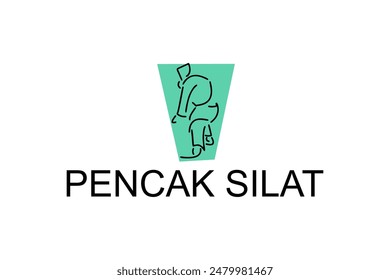 pencak silat sport vector line icon. sportsman, fighting stance. sport pictogram illustration.