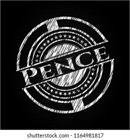 Pence with chalkboard texture