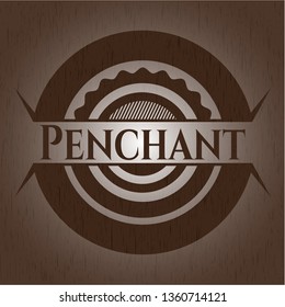 Penchant badge with wooden background