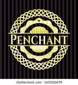 Penchant gold badge. Vector Illustration. Detailed.