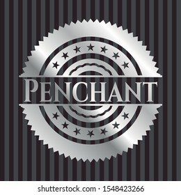 Penchant silver badge. Vector Illustration. Mosaic.