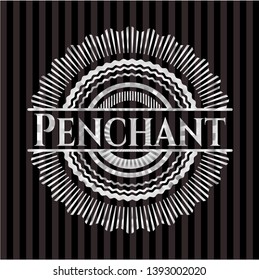 Penchant silver shiny emblem]. Vector Illustration. Mosaic.