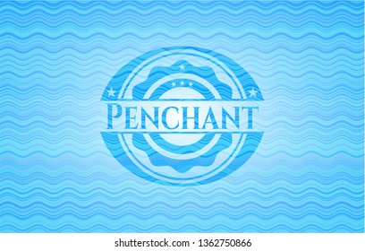 Penchant water wave representation style emblem.