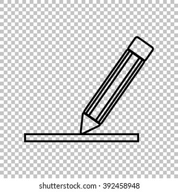 Penci line vector icon on transparent background