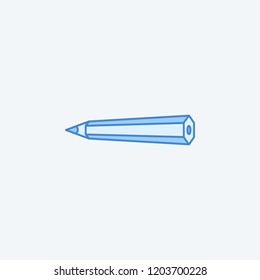 Pencil 2 colored line icon. Simple dark and light blue element illustration. Pencil concept outline symbol design from education set