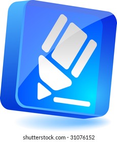 Pencil 3d icon. Vector illustration.