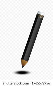 a pencil 3d vector and isolate.Education pencil with shadow.