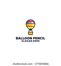 Pencil Air Ballon Logo Design