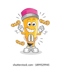 pencil applause illustration. character vector