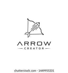 Pencil Arrow Creator Logo Template