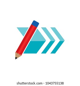 Pencil Arrow Logo Icon Design