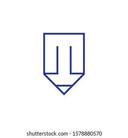 pencil arrow thin line design pencil symbol vector