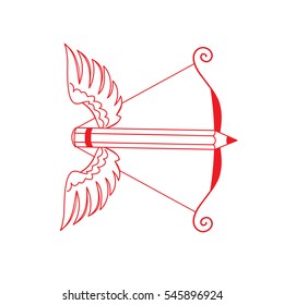 pencil arrow with wings loaded bow