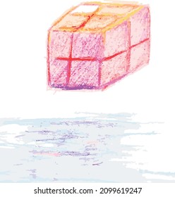 curvatura de objetos de cubo de aire de lápiz de perspectiva