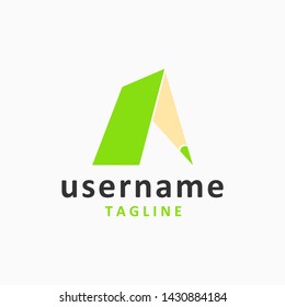 pencil art logo design inspiration . pencil logo template . artist logo design template