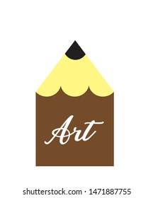 pencil  and art vector icon  white background