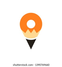 Pencil Author Pinned Map Location Creative Symbol
