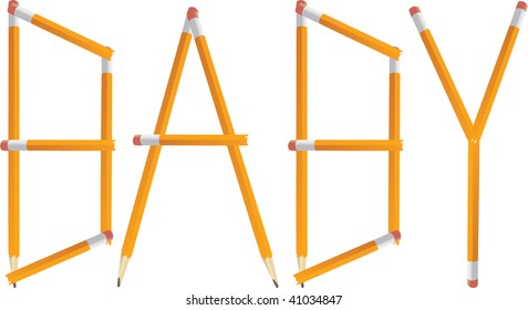 Pencil Baby Vector