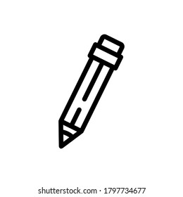 Pencil (Back To School) icon outline vector. isolated on white background
