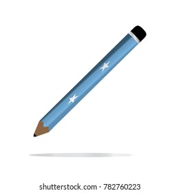 pencil and background of micronesia flag.