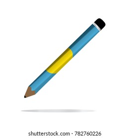 pencil and background of Palau  flag.