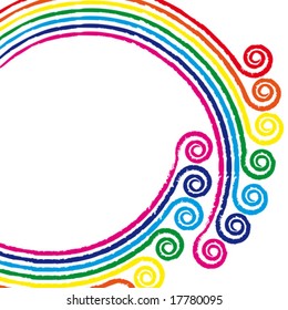 Pencil background: a rainbow.