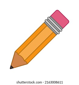 Pencil badge isolated on white background. Vector illustration